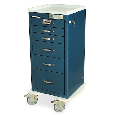 Harloff ASeries Lightweight Auto Locking Anesthesia Cart, Tall Height, Mini Width MPA1830EKC06